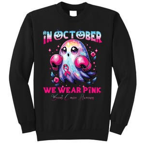 In October We Wear Ghost Witch Breast Cancer Awareness Sweatshirt