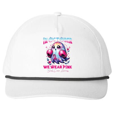 In October We Wear Ghost Witch Breast Cancer Awareness Snapback Five-Panel Rope Hat