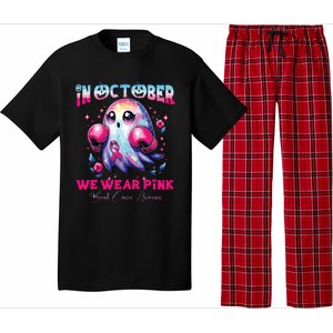 In October We Wear Ghost Witch Breast Cancer Awareness Pajama Set