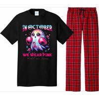 In October We Wear Ghost Witch Breast Cancer Awareness Pajama Set