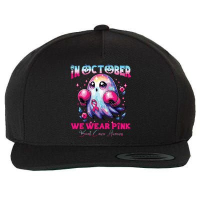 In October We Wear Ghost Witch Breast Cancer Awareness Wool Snapback Cap