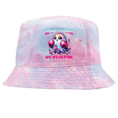 In October We Wear Ghost Witch Breast Cancer Awareness Tie-Dyed Bucket Hat