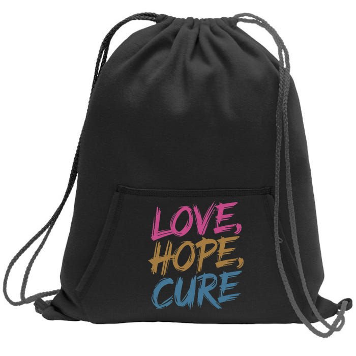 In October We Wear Love Hope Cure Breast Cancer Sweatshirt Cinch Pack Bag