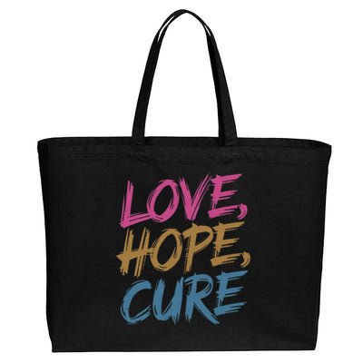 In October We Wear Love Hope Cure Breast Cancer Cotton Canvas Jumbo Tote