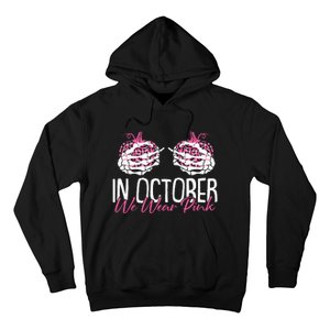 In October We Wear Pink Breast Cancer Awareness Pumpkin Hoodie