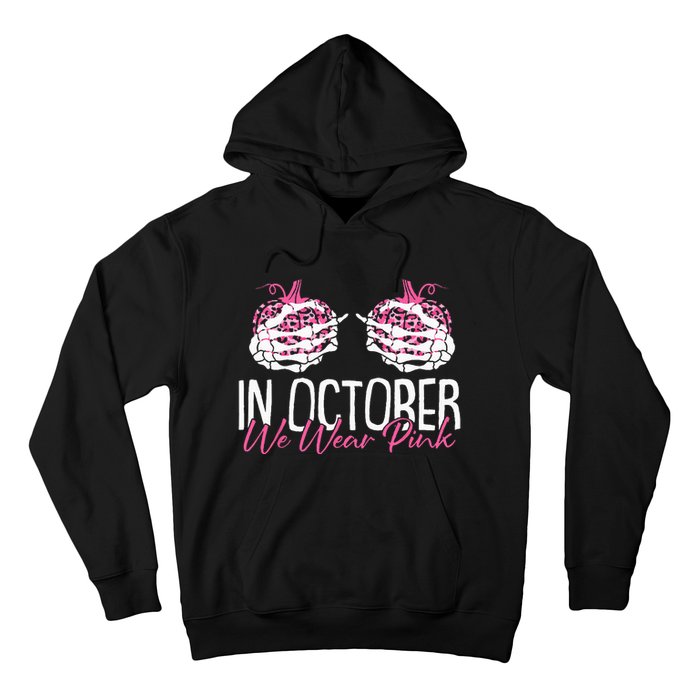 In October We Wear Pink Breast Cancer Awareness Pumpkin Hoodie