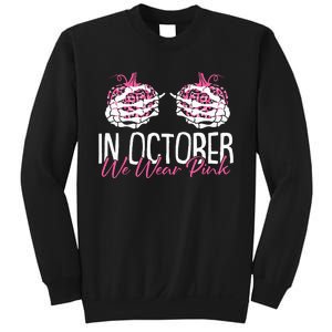 In October We Wear Pink Breast Cancer Awareness Pumpkin Sweatshirt