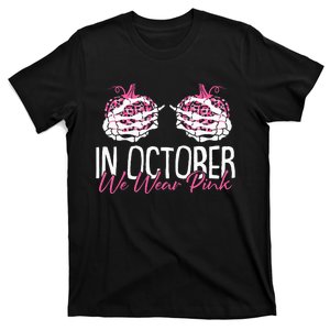 In October We Wear Pink Breast Cancer Awareness Pumpkin T-Shirt