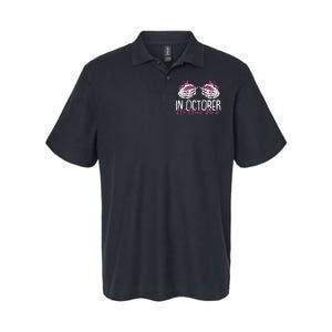 In October We Wear Pink Breast Cancer Awareness Pumpkin Softstyle Adult Sport Polo