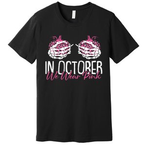 In October We Wear Pink Breast Cancer Awareness Pumpkin Premium T-Shirt