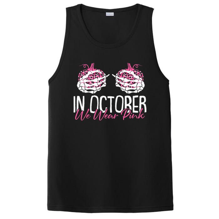 In October We Wear Pink Breast Cancer Awareness Pumpkin PosiCharge Competitor Tank