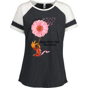 In October We Wear Pink Together We Can Fight Breast Cancer Gift Enza Ladies Jersey Colorblock Tee