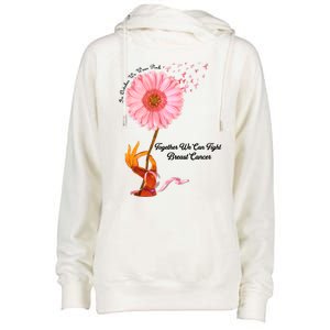 In October We Wear Pink Together We Can Fight Breast Cancer Gift Womens Funnel Neck Pullover Hood