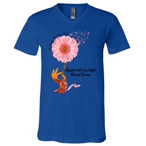 In October We Wear Pink Together We Can Fight Breast Cancer Gift V-Neck T-Shirt