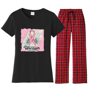 In October We Wear Stay Strong Warrior Breast Cancer Women's Flannel Pajama Set