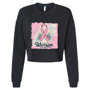 In October We Wear Stay Strong Warrior Breast Cancer Cropped Pullover Crew