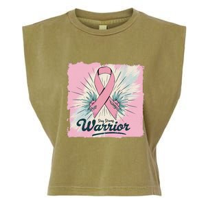 In October We Wear Stay Strong Warrior Breast Cancer Garment-Dyed Women's Muscle Tee