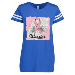 In October We Wear Stay Strong Warrior Breast Cancer Enza Ladies Jersey Football T-Shirt