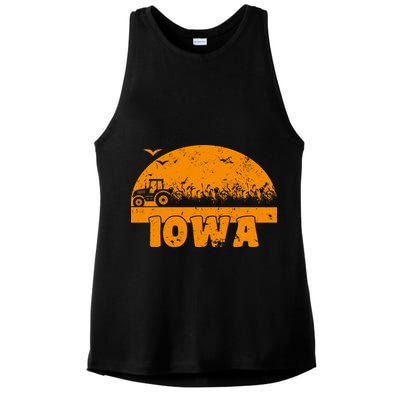 Iowa Farmers Tractor Ladies PosiCharge Tri-Blend Wicking Tank
