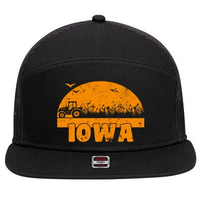 Iowa Farmers Tractor 7 Panel Mesh Trucker Snapback Hat