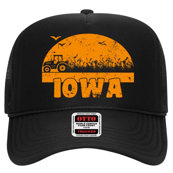 Iowa Farmers Tractor High Crown Mesh Back Trucker Hat