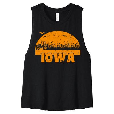 Iowa Farmers Tractor Women's Racerback Cropped Tank