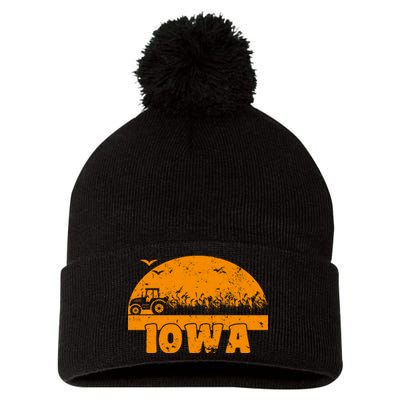 Iowa Farmers Tractor Pom Pom 12in Knit Beanie