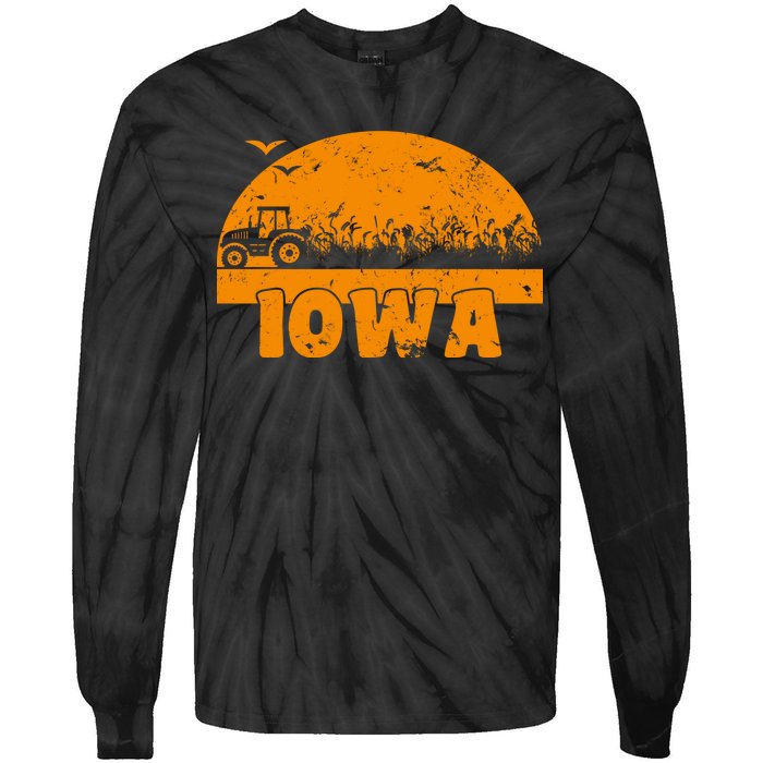 Iowa Farmers Tractor Tie-Dye Long Sleeve Shirt