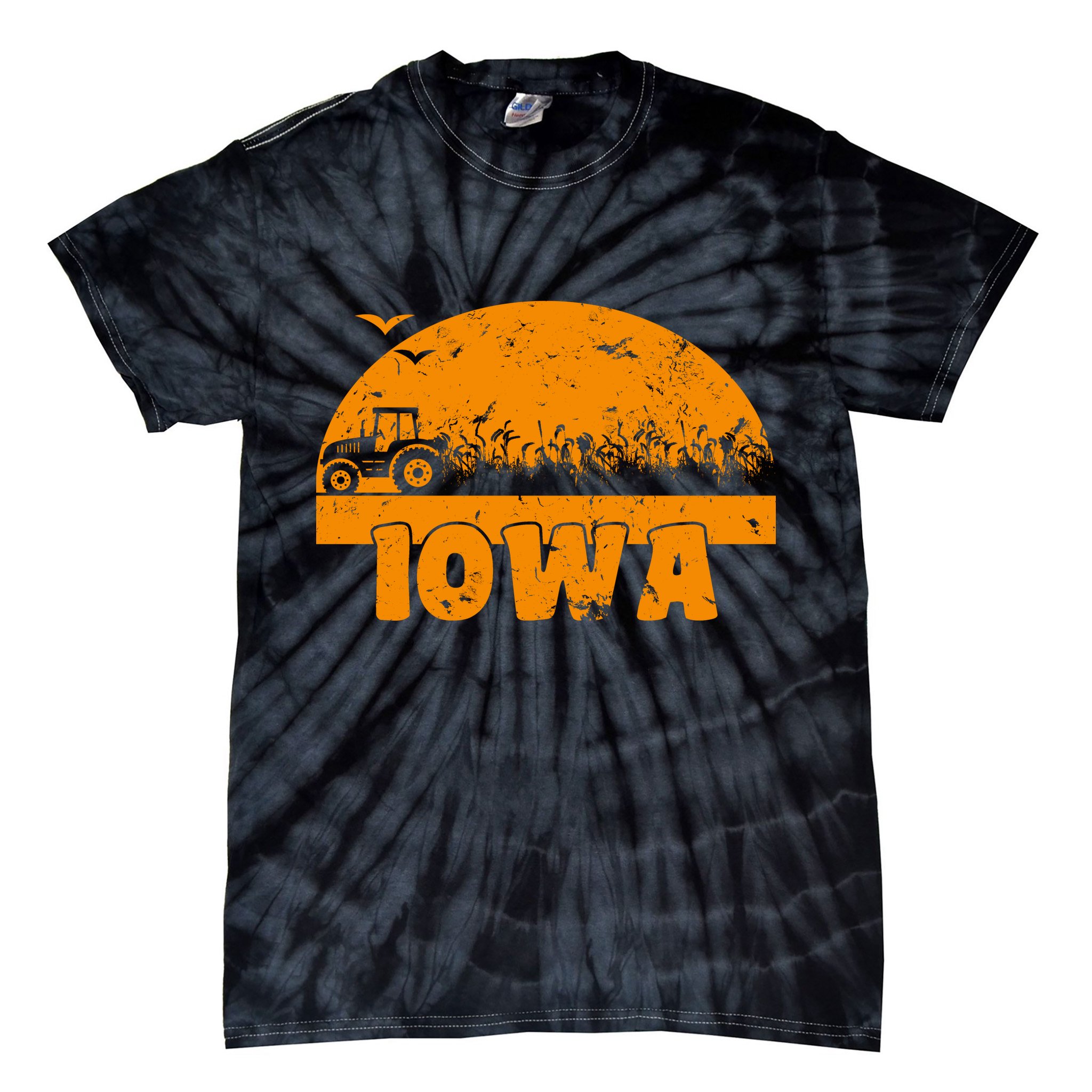 Iowa Farmers Tractor Tie-Dye T-Shirt