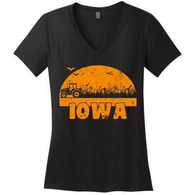 Iowa Farmers Tractor Women's V-Neck T-Shirt