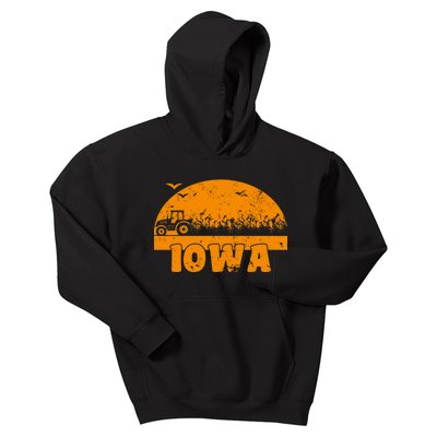 Iowa Farmers Tractor Kids Hoodie