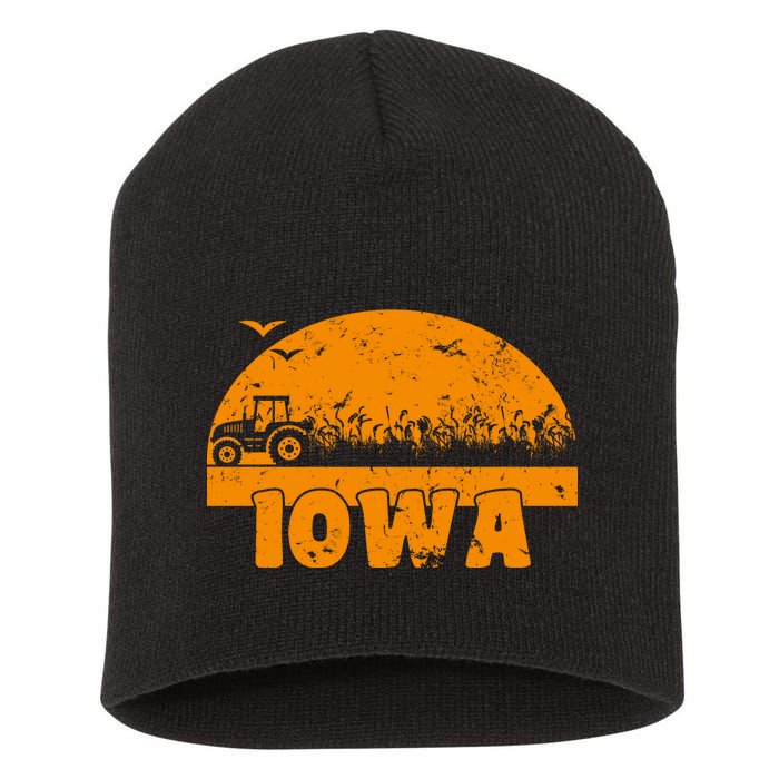 Iowa Farmers Tractor Short Acrylic Beanie