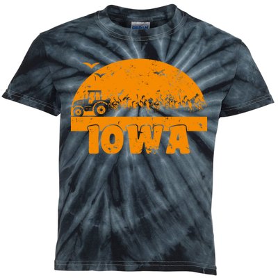 Iowa Farmers Tractor Kids Tie-Dye T-Shirt