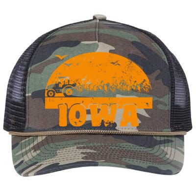 Iowa Farmers Tractor Retro Rope Trucker Hat Cap