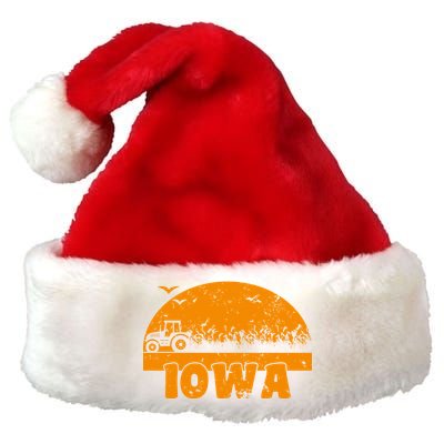 Iowa Farmers Tractor Premium Christmas Santa Hat