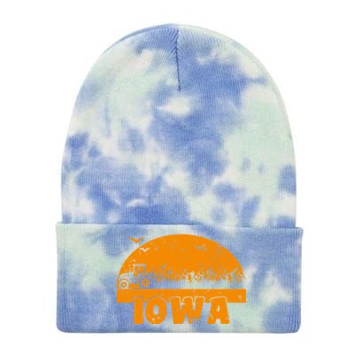 Iowa Farmers Tractor Tie Dye 12in Knit Beanie