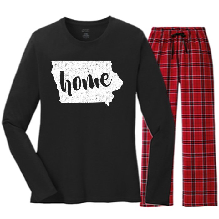 Iowa Home State Women's Long Sleeve Flannel Pajama Set 