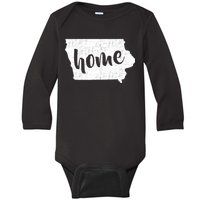 Iowa Home State Baby Long Sleeve Bodysuit