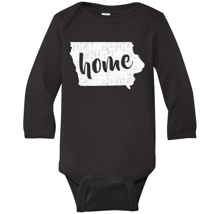 Iowa Home State Baby Long Sleeve Bodysuit