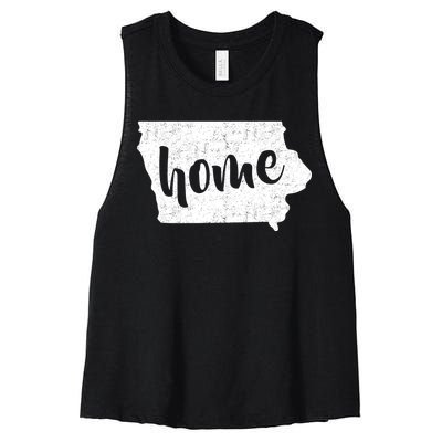 Iowa Home State Women's Racerback Cropped Tank