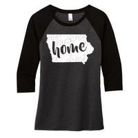 Iowa Home State Women's Tri-Blend 3/4-Sleeve Raglan Shirt