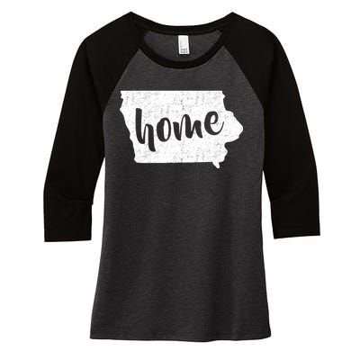 Iowa Home State Women's Tri-Blend 3/4-Sleeve Raglan Shirt