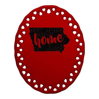 Iowa Home State Ceramic Oval Ornament