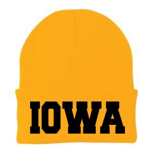 IOWA Team College University Logo Knit Cap Winter Beanie