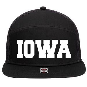 IOWA Team College University Logo 7 Panel Mesh Trucker Snapback Hat