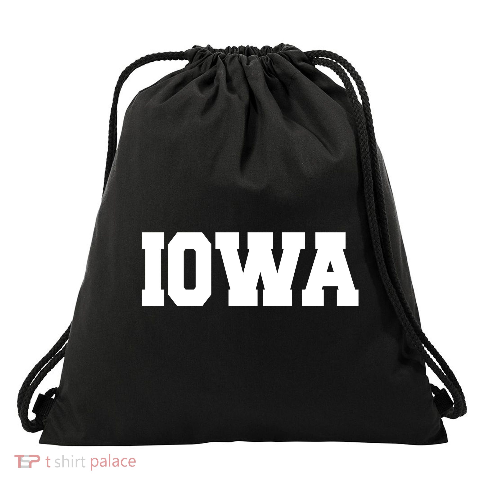 IOWA Team College University Logo Drawstring Bag