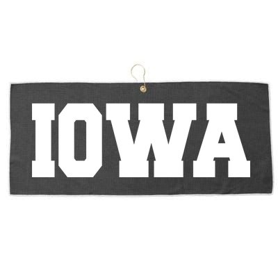 IOWA Team College University Logo Large Microfiber Waffle Golf Towel