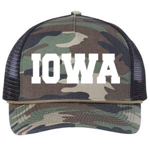 IOWA Team College University Logo Retro Rope Trucker Hat Cap