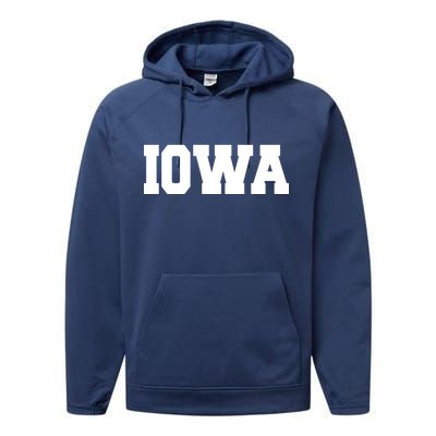 IOWA Team College University Logo Performance Fleece Hoodie