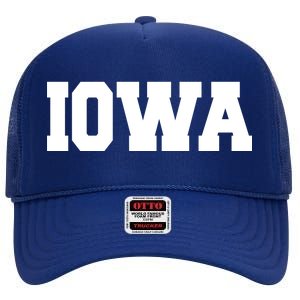 IOWA Team College University Logo High Crown Mesh Back Trucker Hat